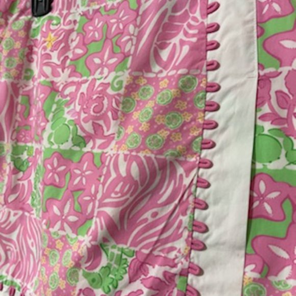 Lilly Pulitzer Pink, Green & White Sealife Patch print vintage skort - Size 10 - Picture 2 of 4